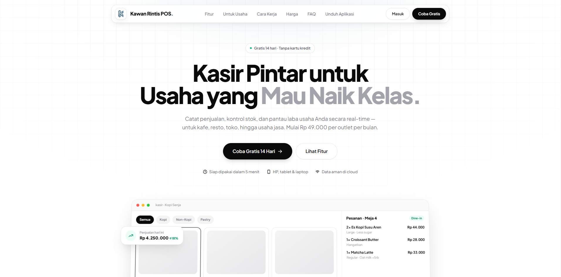 Affordable POS Cashier App for Small Business - Kawan Rintis POS